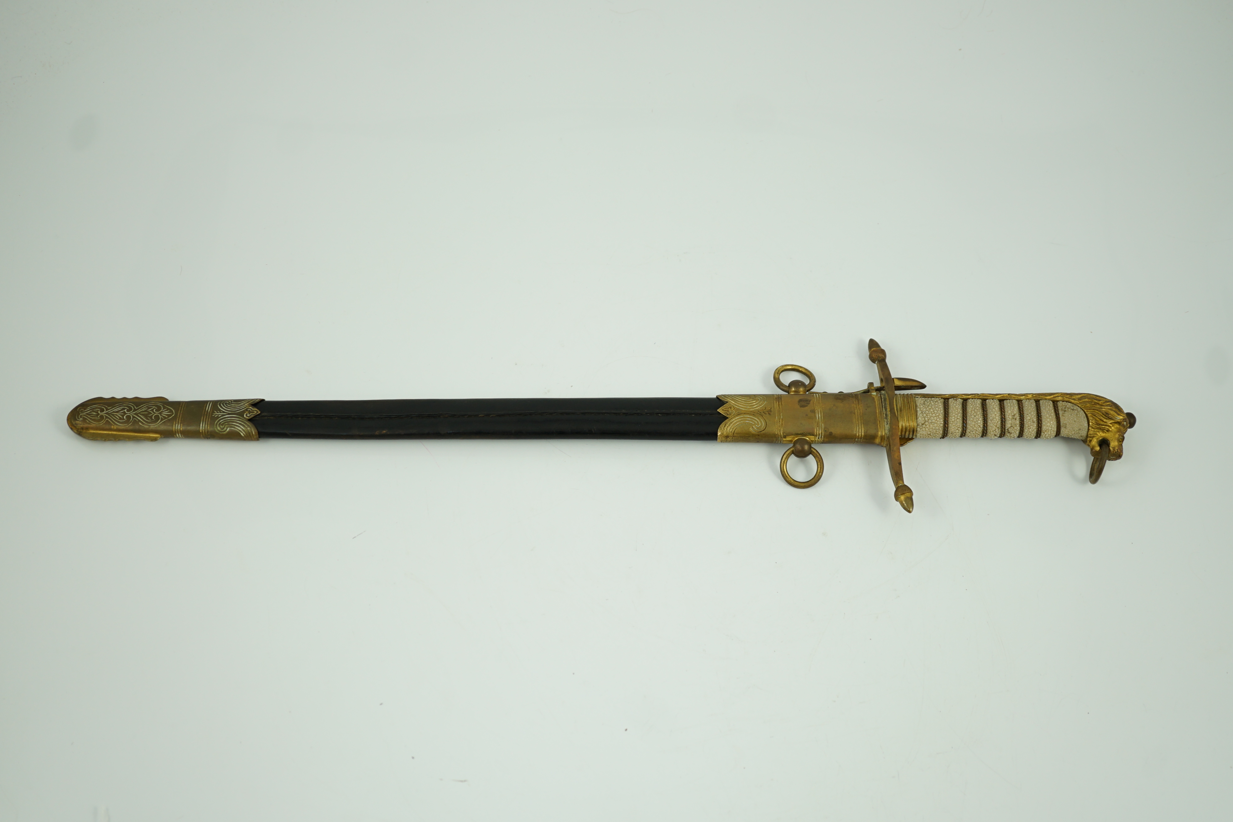 An early 20th century Royal Presentation midshipman's dirk, scabbard 60cm long, without scabbard 59.5cm long